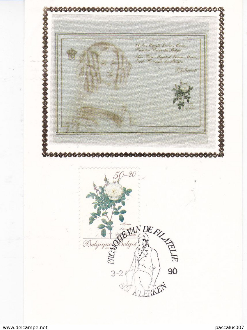 69 2355 FDC P922a Carte Maximum Belgique BL66 Floralie Fleurs Floriade Roses III Pierre Joseph Redouté 8151 Klerken !Pli - 1991-2000