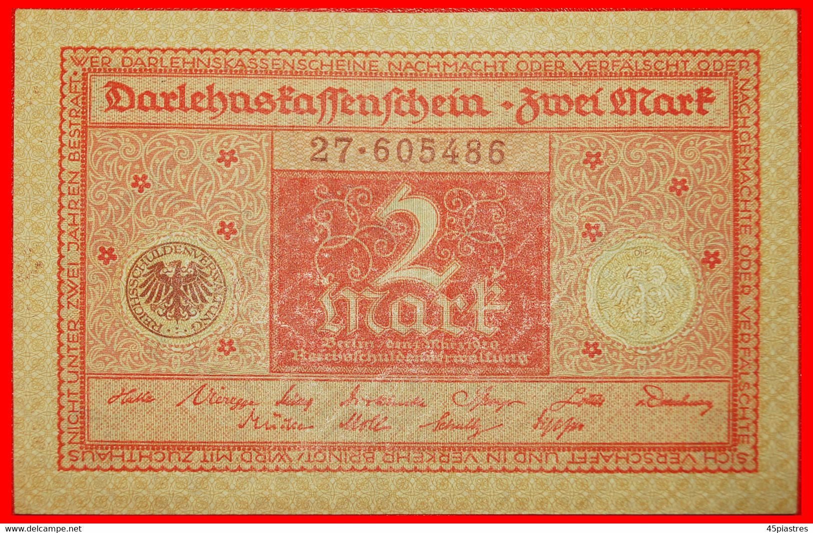 • DARLEHNSKASSENSCHEIN: GERMANY ★ 2 MARK 1920 CRISP! LOW START ★ NO RESERVE! - Reichsschuldenverwaltung