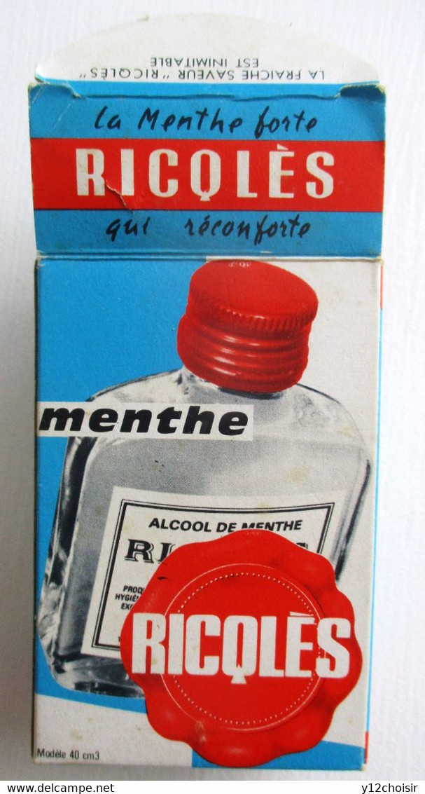 ETUI BOÎTE & BOUTEILLE ALCOOL DE MENTHE RICQLES 80° MENTHES MITCHAM SAINT-OUEN OISE SEINE SAINT DENIS VICTOR HUGO SUCRE