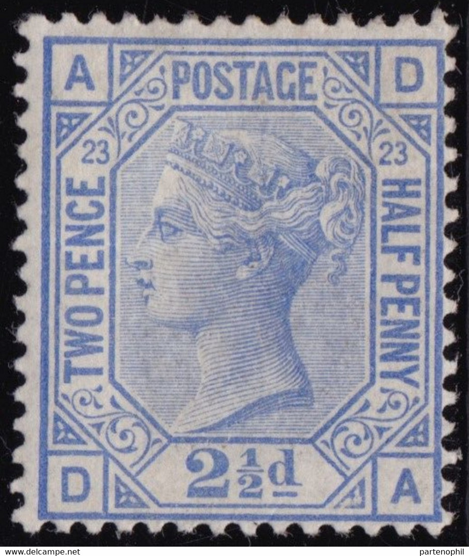 Grab Bretagna - 572 ** 1880 – 2½ D. Azzurro N. 62. Cert. E. Diena ( Fotocopia ). Cat. € 650,00. SPL - Unused Stamps