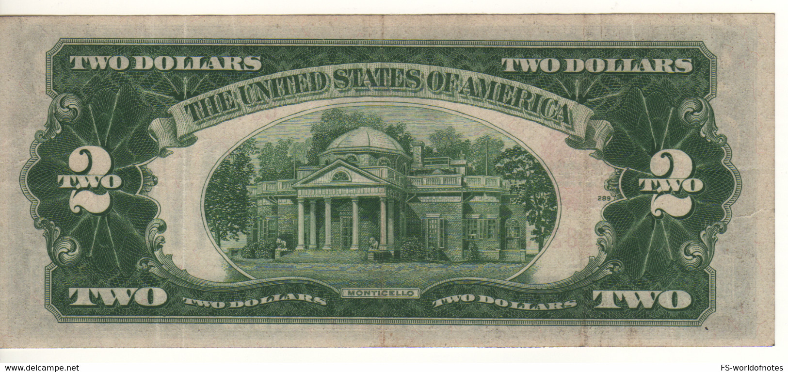 USA   $2 Bill  (dated 1928)  ,   RED SEAL   Serie  1928 D   (FR1505 -  P378d)   XF - Biljetten Van De  Federal Reserve (1928-...)