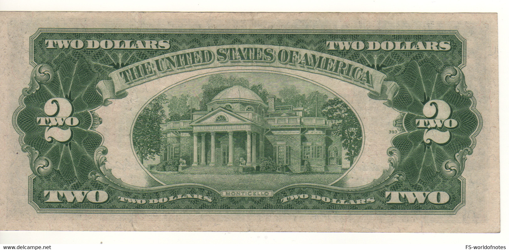 USA   $2 Bill  (dated 1953 A)  ,   RED SEAL   Serie  1953 A   (FR1511 -  P380a)   XF - Federal Reserve (1928-...)