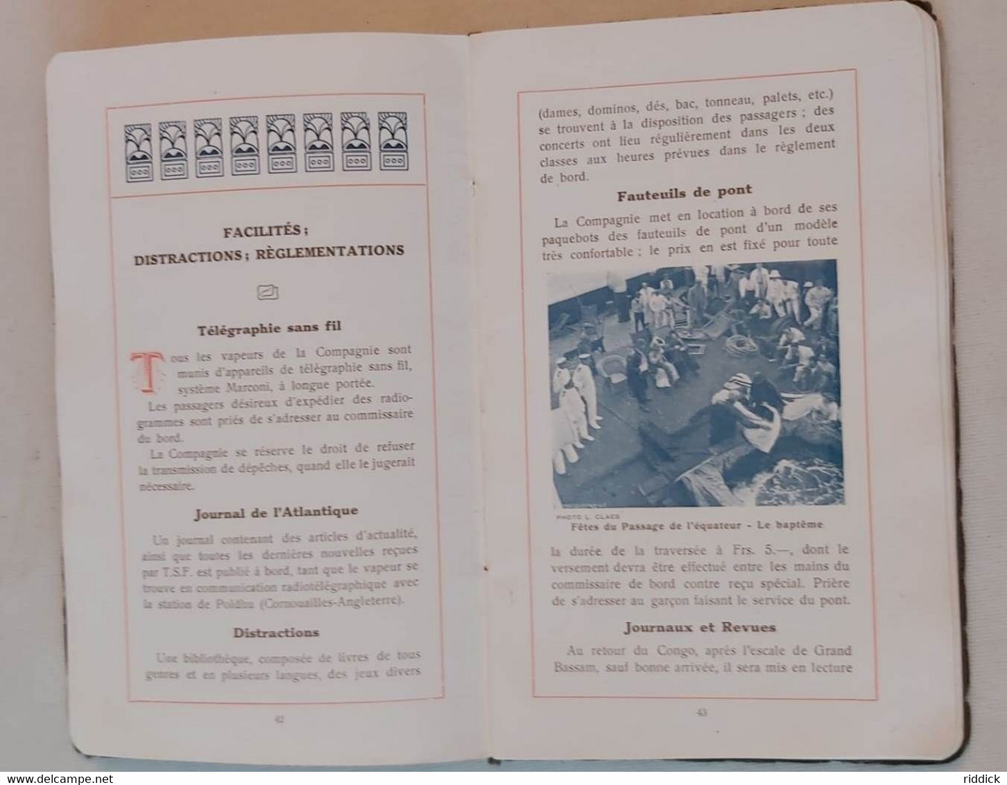 Livret PAQUEBOT 1914 "Compagnie belge maritime du Congo " bon état complet avec cartes et plans bateaux introuvable!!!!