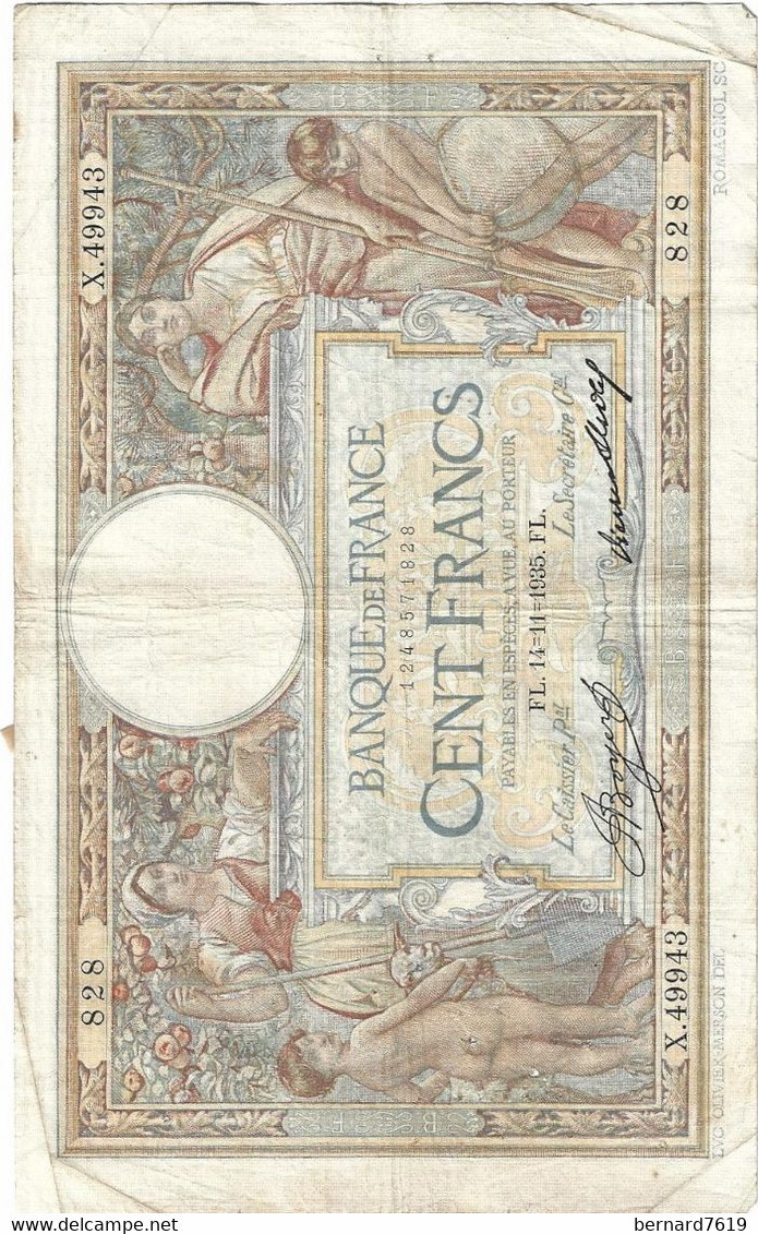 France Billet  Cent Francs  1935 - Unclassified