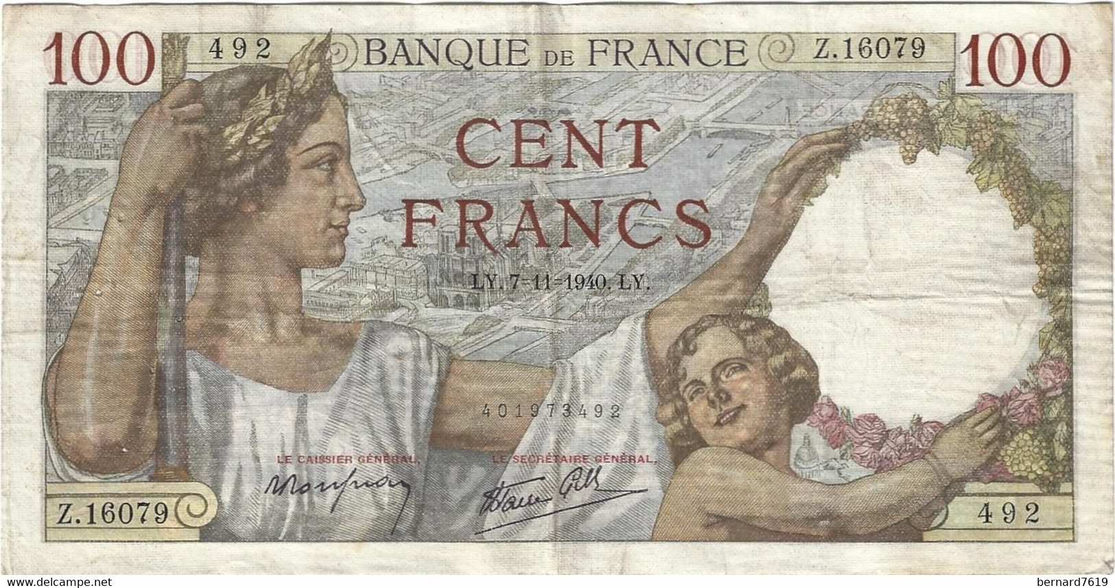 France Billet  Cent Francs  1940 - Ohne Zuordnung