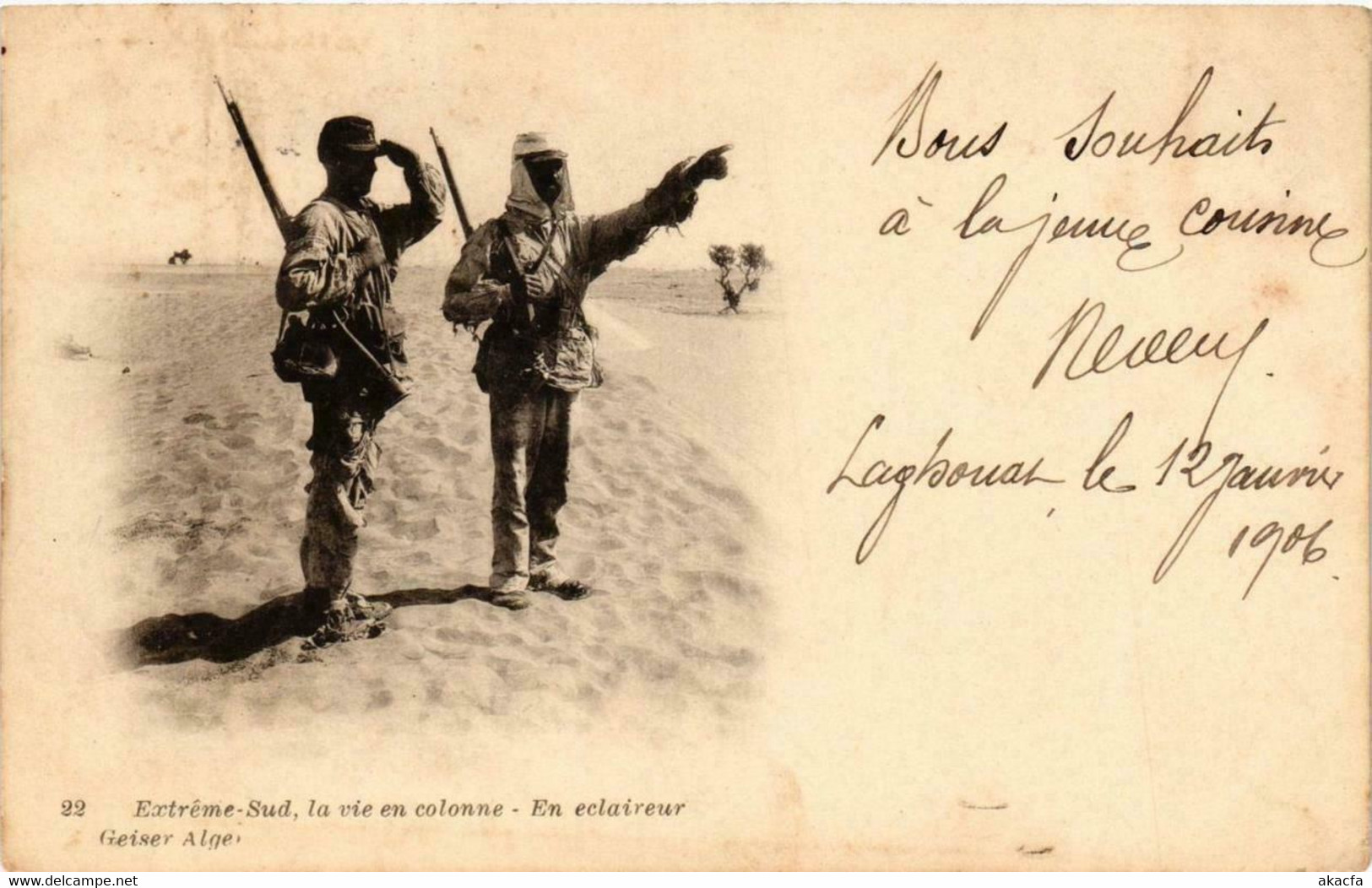 CPA AK Geiser 22 Extreme Sud La Vie En Colonne-En Eclaireur ALGERIA (769323) - Men