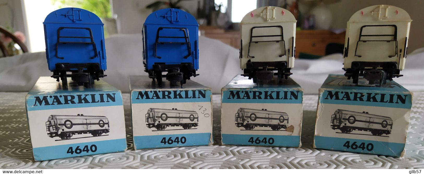 HO MARKLIN Lot De 4 Wagons Couverts Interfrigo Ref 4640 De La TRANSFESA - Goods Waggons (wagons)