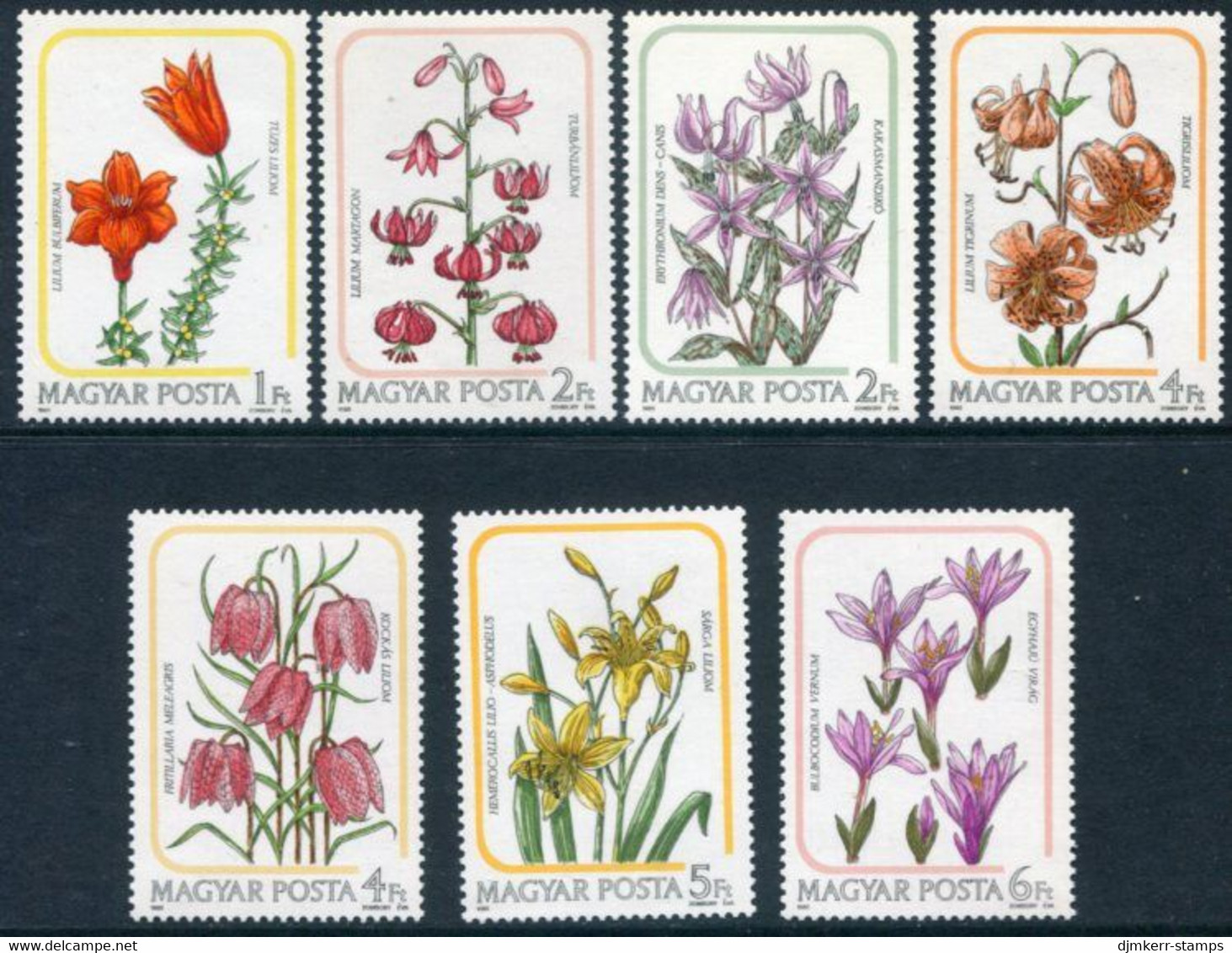 HUNGARY 1985 Lilies MNH /**.  Michel 3788-94 - Nuovi