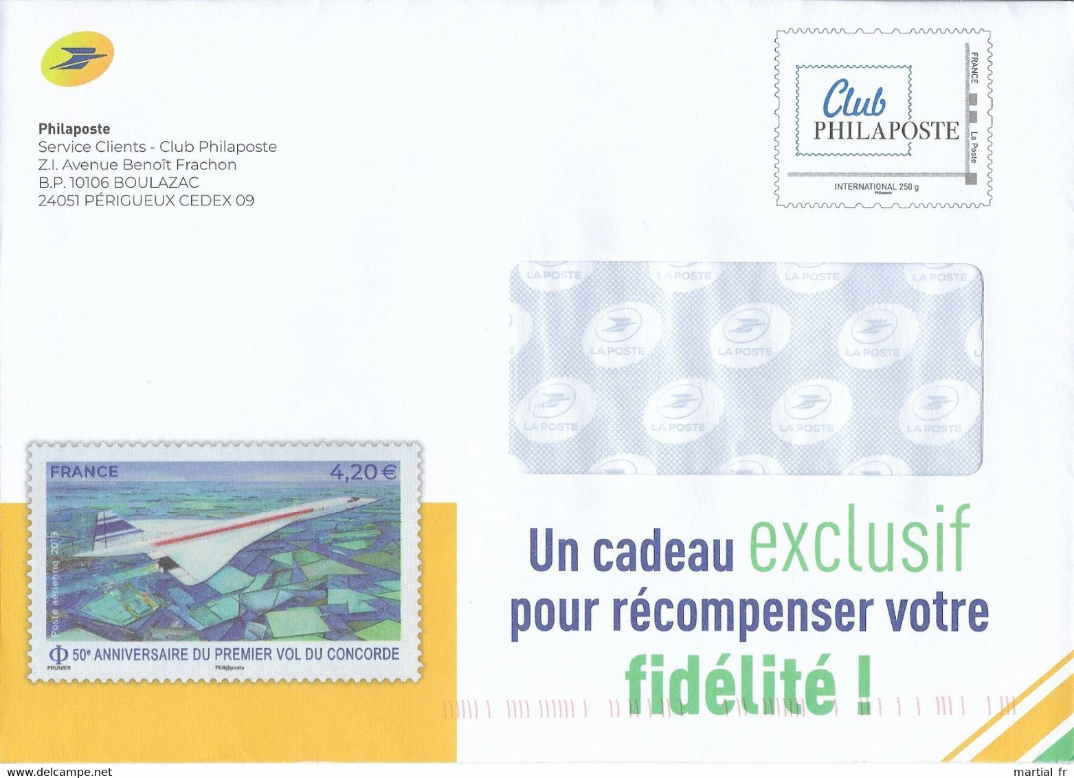 PAP FRANCE CONCORDE PRET A POSTER ENTIER POSTAL STATIONERY GANZSACHE CLUB PHILAPOSTE VALIDITE MONDE AGREMENT 309874 - Concorde