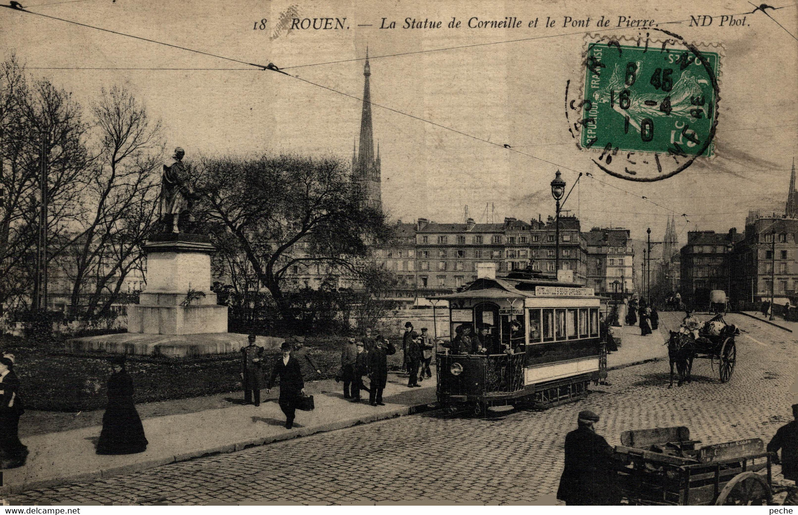 N°84247 -cpa Rouen -tramway -le Pont De Pierre- - Strassenbahnen