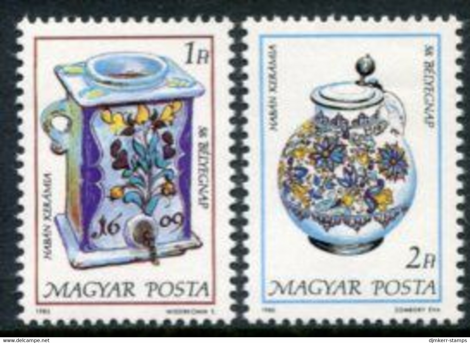 HUNGARY 1985 Stamp Day: Ceramics  MNH / **.  Michel 3783-84 - Ongebruikt