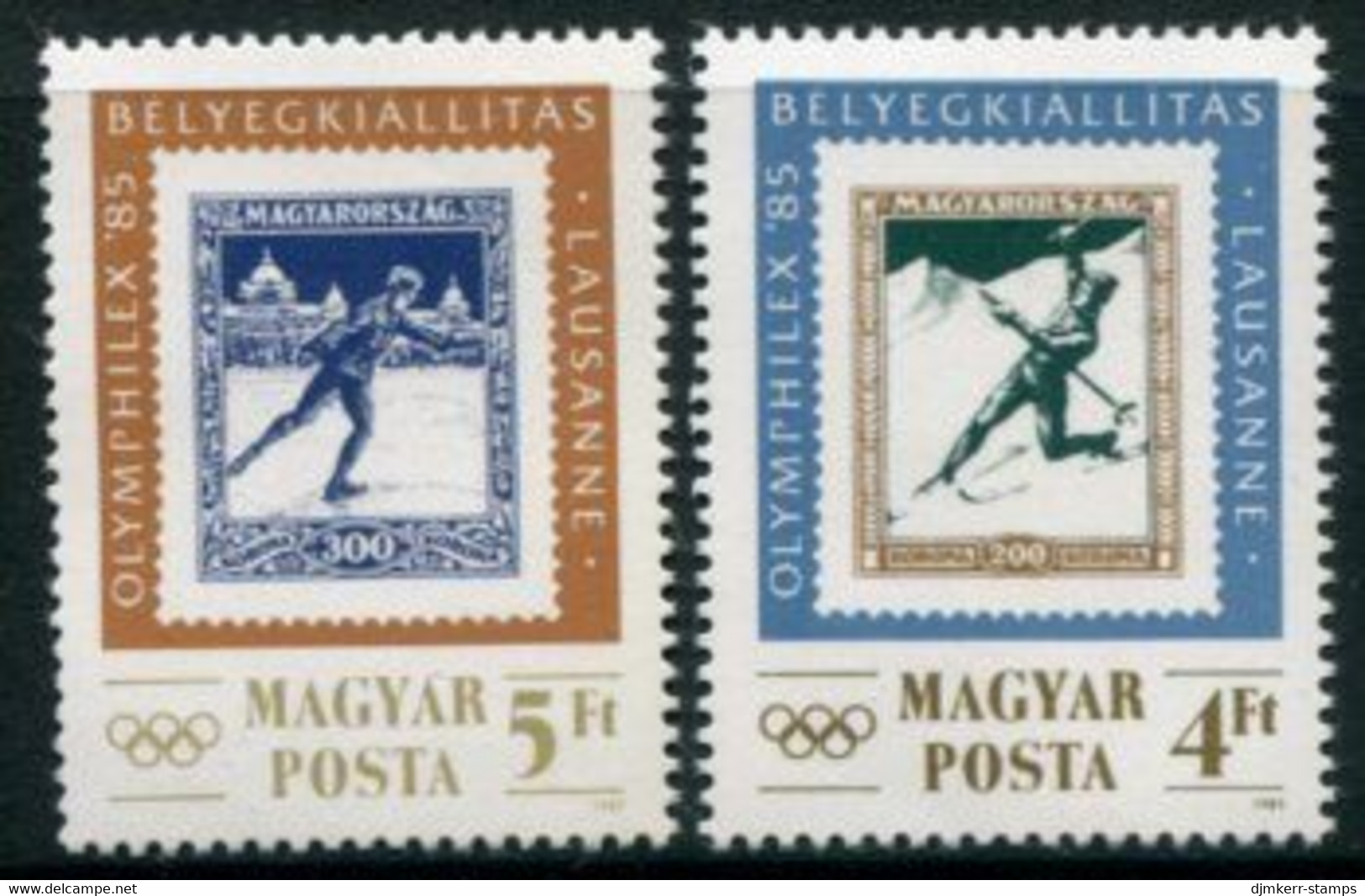 HUNGARY 1985 OLYMPHILEX Stamp Exhibition MNH / **.  Michel 3743-44 - Ongebruikt