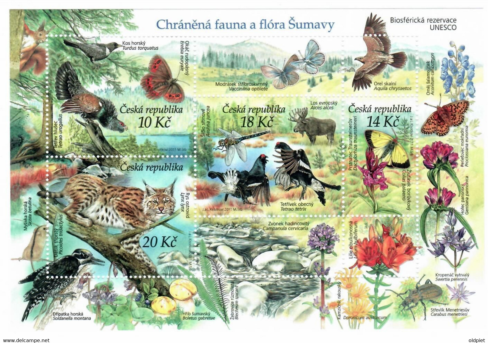 Czech Republic MiNo Block 46 ** MNH Souvenir Sheet Flora Fauna UNESCO Bioshere Reserve Sumova Böhmerwald - Blocs-feuillets