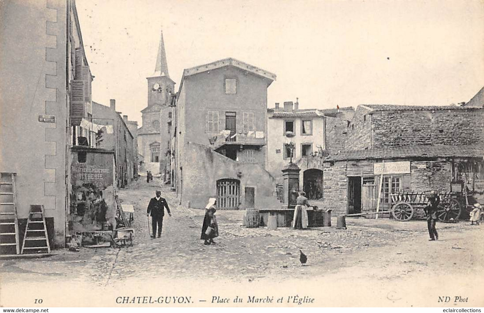 Châtel-Guyon        63        Eglise Et Place Du Marché    ND 10  (voir Scan) - Châtel-Guyon