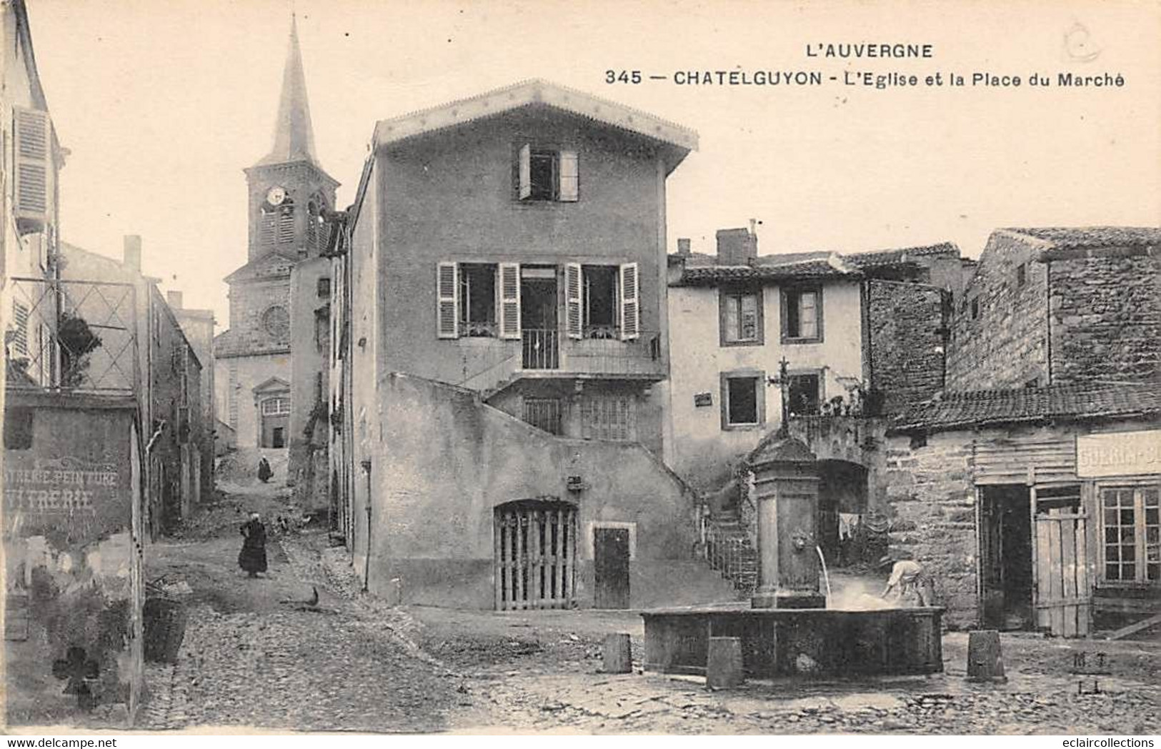 Châtel-Guyon        63       L'église Et Place Du Marché   MTIL 345      (voir Scan) - Châtel-Guyon