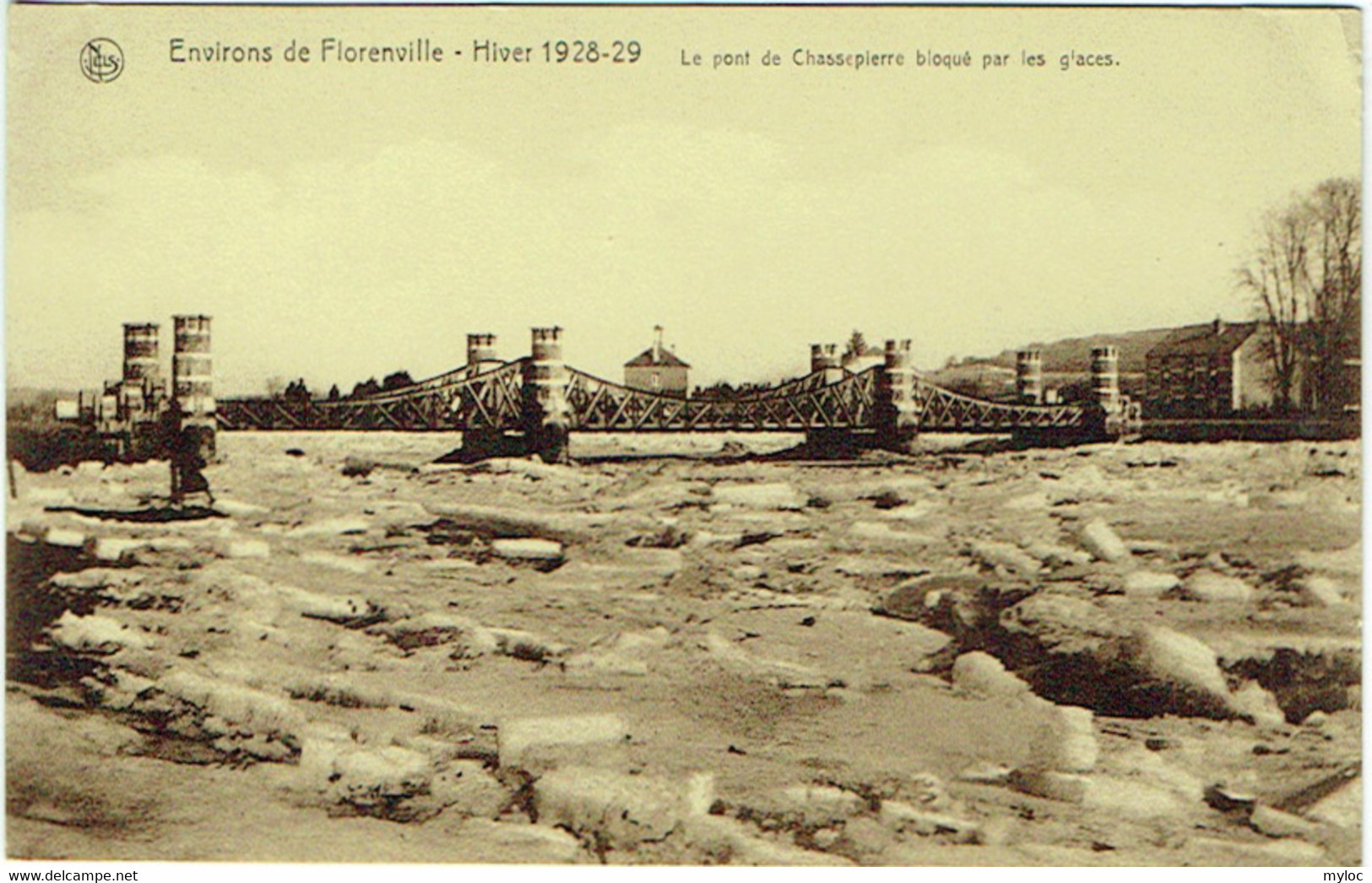 Environs De Florenville. Hiver 1928-29. Pont De Chassepierre Bloqué Par Les Glaces. - Florenville