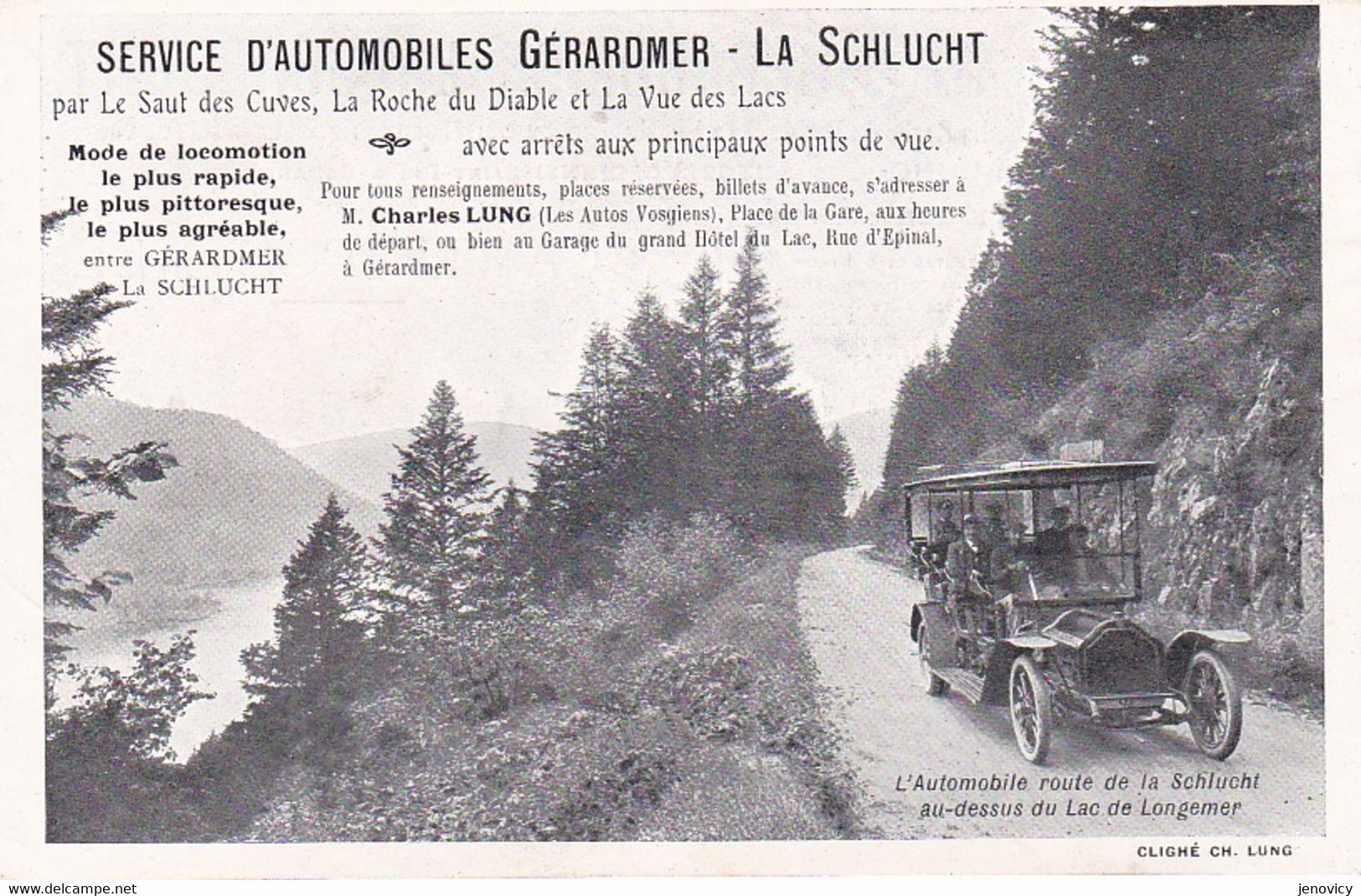 CARTE PUBLICITAIRESERVICE AUTOMOBILES GERARDMER -LA SCHLUCHT CLICHE C.LUNG   REF 71508 - Andere & Zonder Classificatie