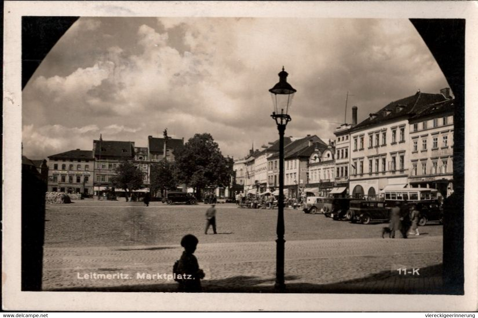 ! Alte Ansichtskarte Leitmeritz, Marktplatz, 1933 - Tchéquie
