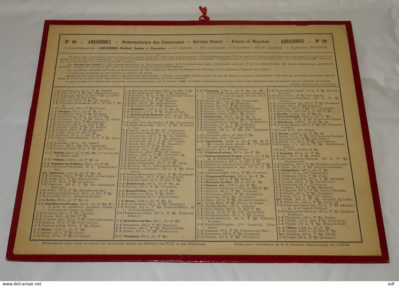 1964 ANNEE BISSEXTILE CALENDRIER ALMANACH DES PTT, COMMENTAIRES DE CHASSE, OBERTHUR, ARDENNES 08 - Grand Format : 1961-70