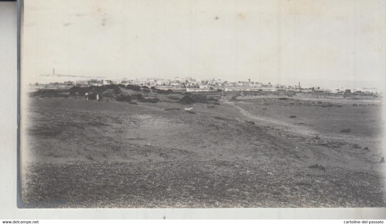 SOMALIA ITALIANA COLONIE BENADIR FOTOGRAFIA ORIGINALE 1913/1915 PANORAMA DI BRAVA E PORTO  CM 14 X 8 - Oorlog, Militair