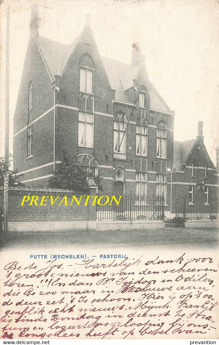 PUTTE (Mechelen) - Pastorij - Carte Circulé En 1910 - Putte