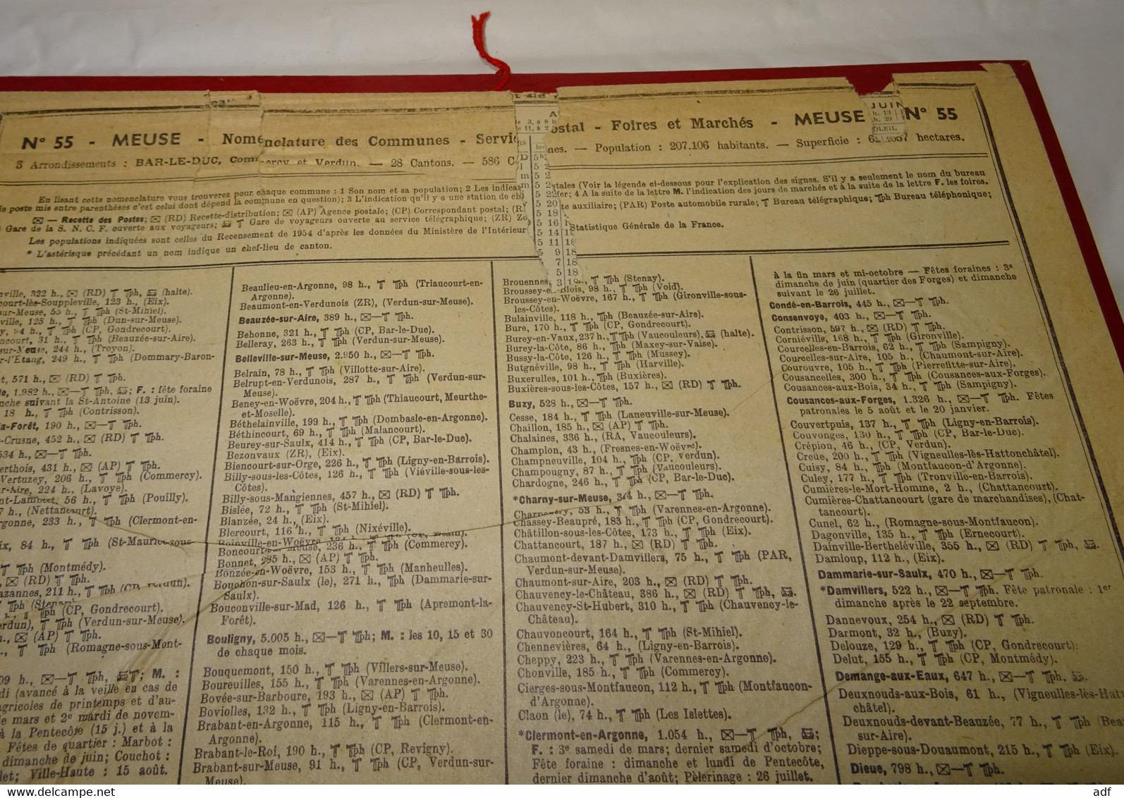 1956 ANNEE BISSEXTILE CALENDRIER ALMANACH DES PTT, BUT MENACE, PARTIE DE FOOT, FOOTBALL, OBERTHUR, MEUSE 55 - Tamaño Grande : 1941-60