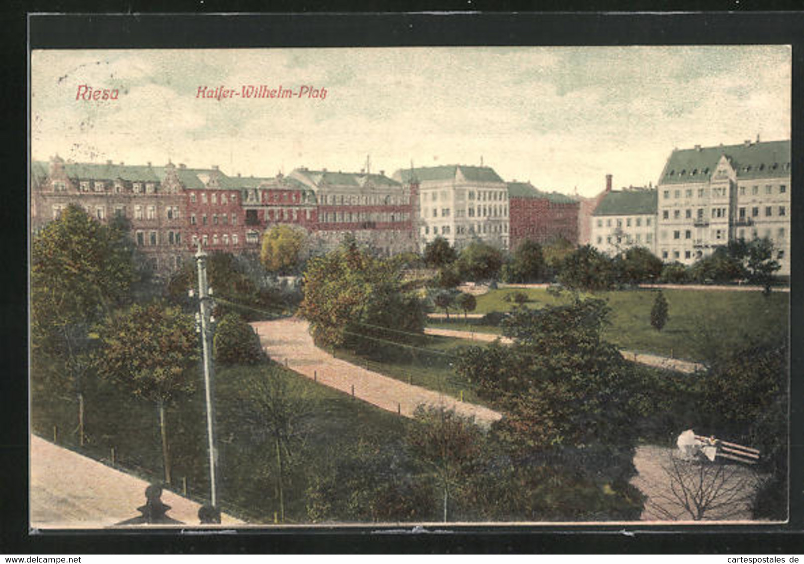 AK Riesa, Kaiser-Wilhelm-PLatz - Riesa