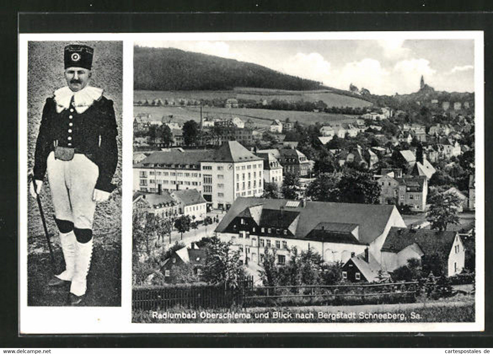 AK Oberschlema / Sachsen, Radiumbad Mit Blick Nach Schneeberg - Schneeberg