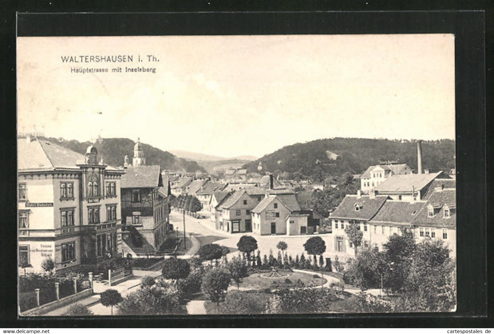 AK Waltershausen / Thüringen, Hauptstrasse Mit Inselberg Aus Der Vogelschau - Waltershausen