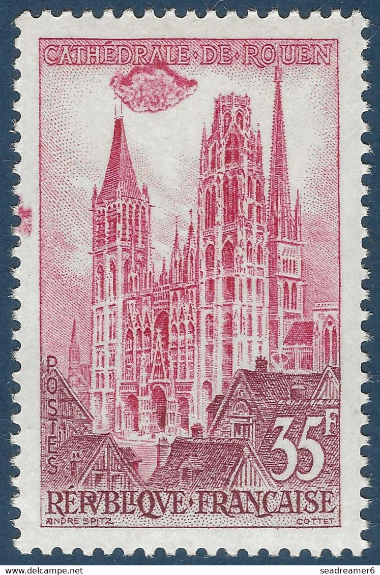 France 1957 Cathedrale De Rouen N°1129b** Probablement La Plus Belle Variété Type Des Gravés Modernes ! RRR Signé CALVES - Nuevos