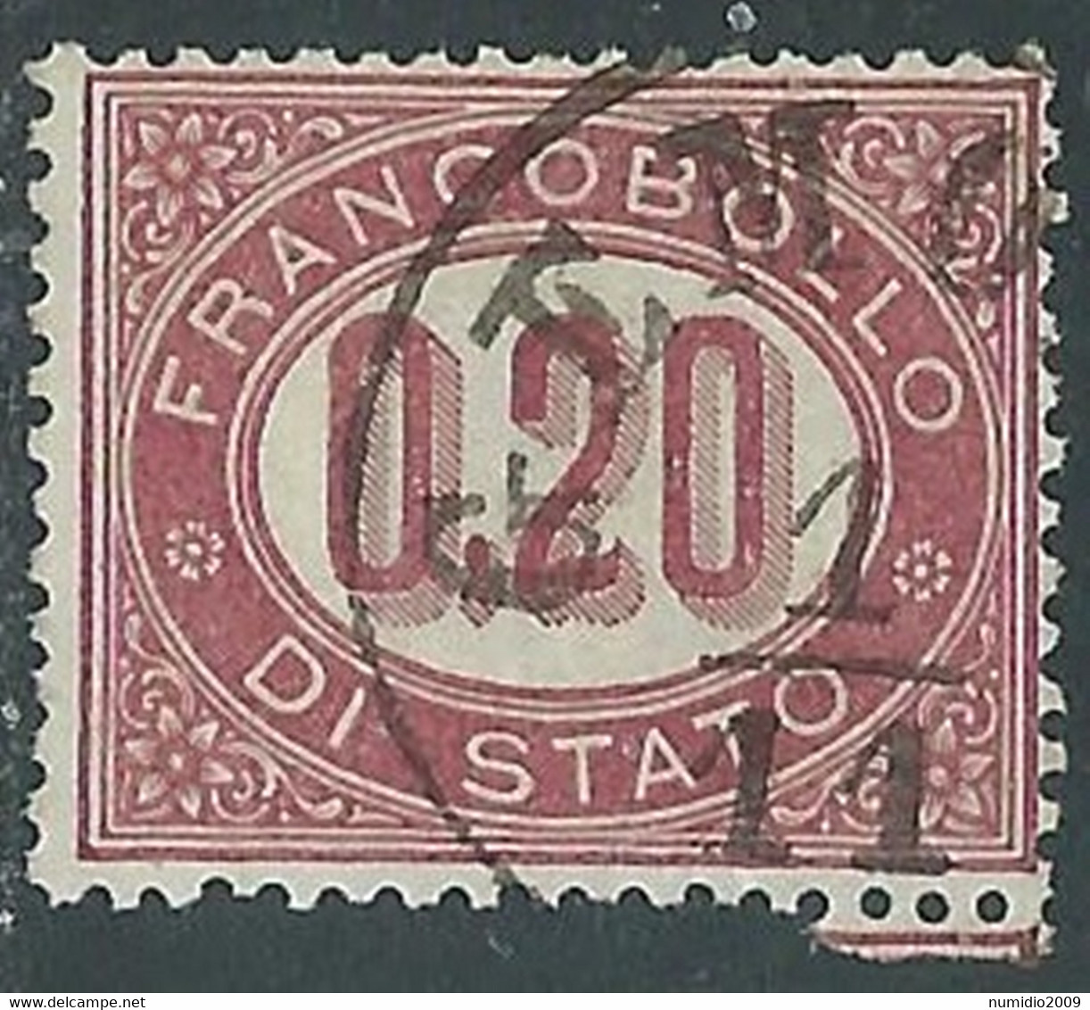 1875 REGNO SERVIZIO DI STATO USATO 20 CENT - RE31-7 - Officials