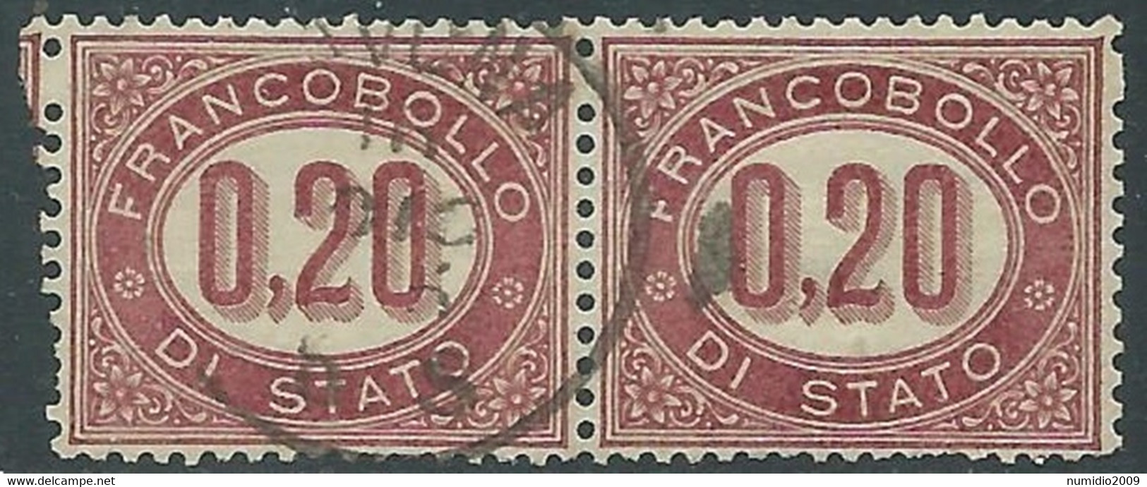 1875 REGNO SERVIZIO DI STATO USATO 20 CENT COPPIA - RE30 - Officials