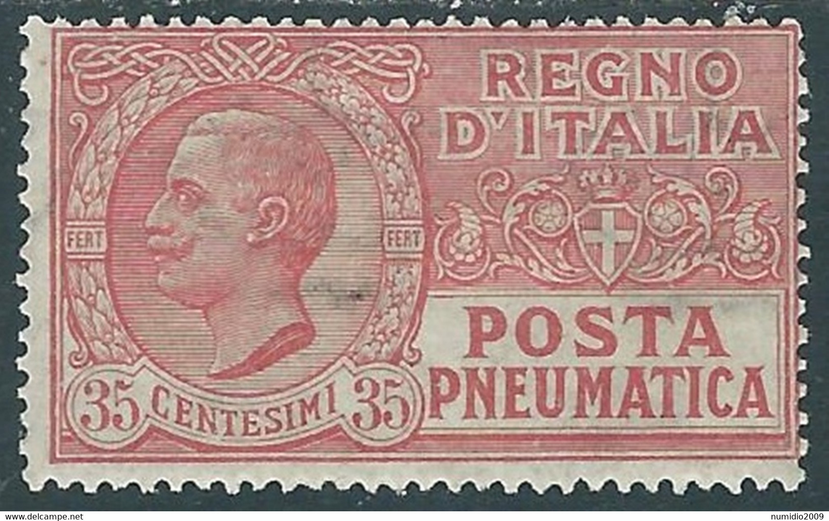 1927-28 REGNO POSTA PNEUMATICA 35 CENT MH * - RE9-6 - Posta Pneumatica