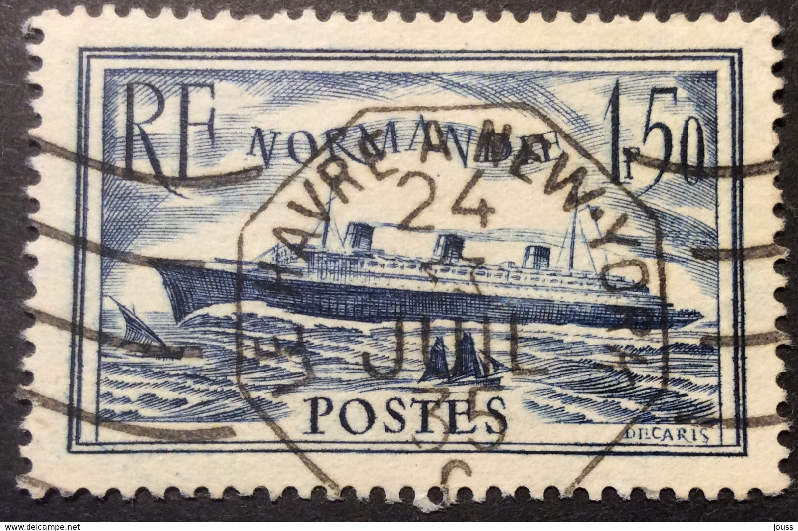 299 ° Ambulant Maritime Le Havre à New York 24/7/1935 Oblitéré Octogonal - Andere & Zonder Classificatie