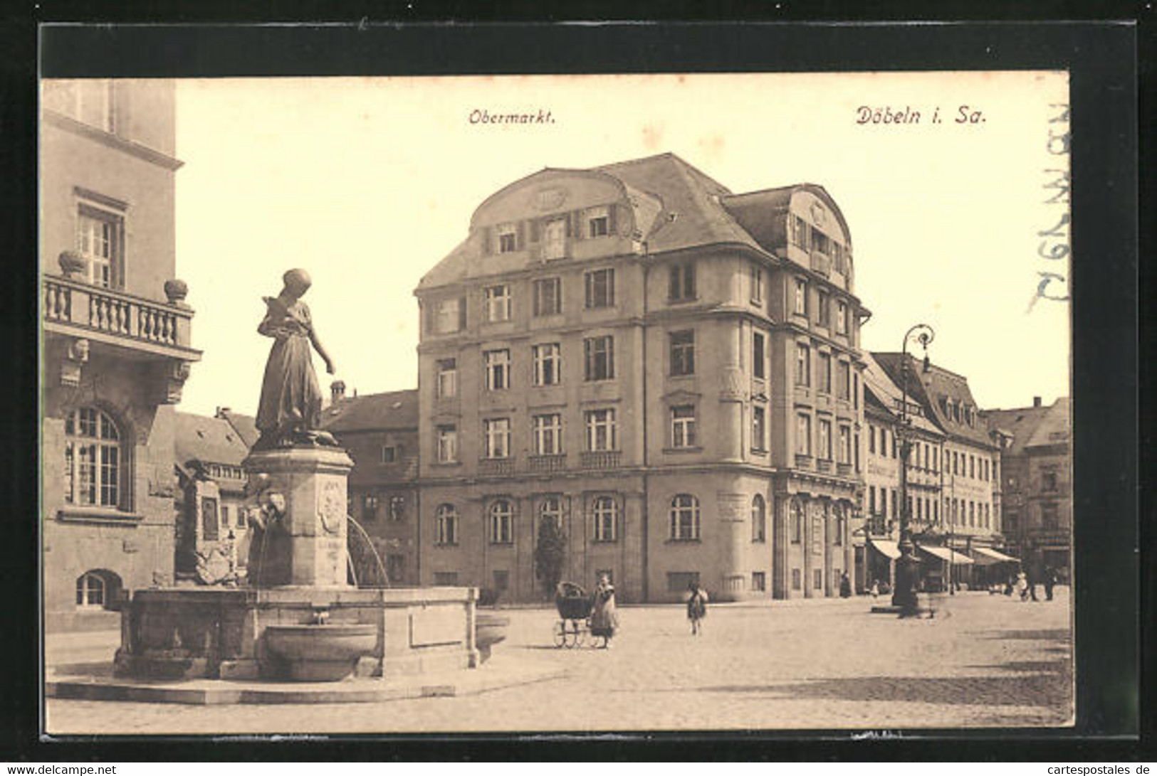 AK Döbeln I. Sa., Blick Auf Den Obermarkt - Döbeln