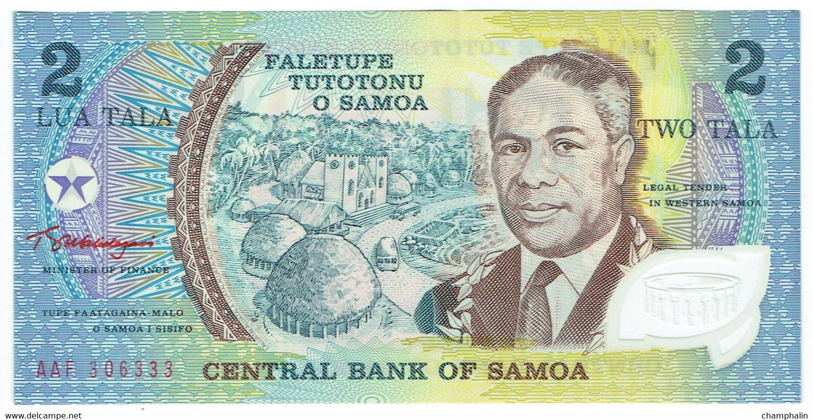 Samoa Occidentales - Billet De 2 Tala - Malietoa Tanumafili II - Non Daté (1990) - Polymère - P31e - Samoa