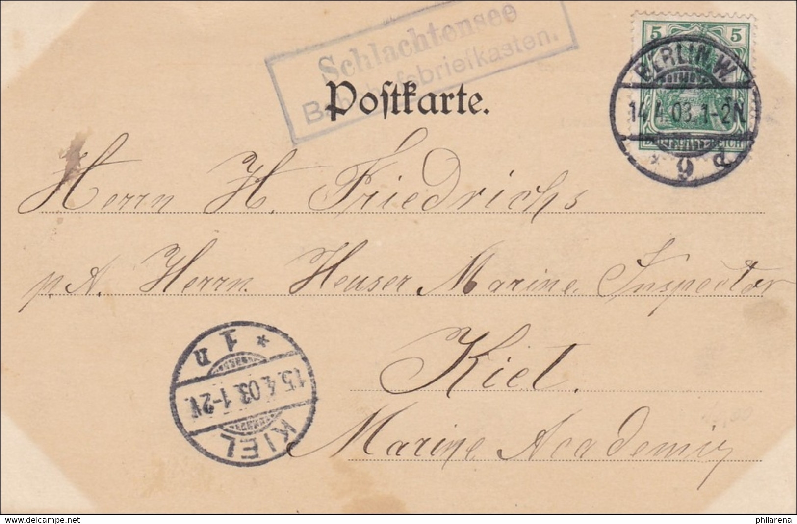 Germania: Ansichtskarte Von Schlachtensee Bei Berlin1903 - Bahnhofsbriefkasten - Altri & Non Classificati