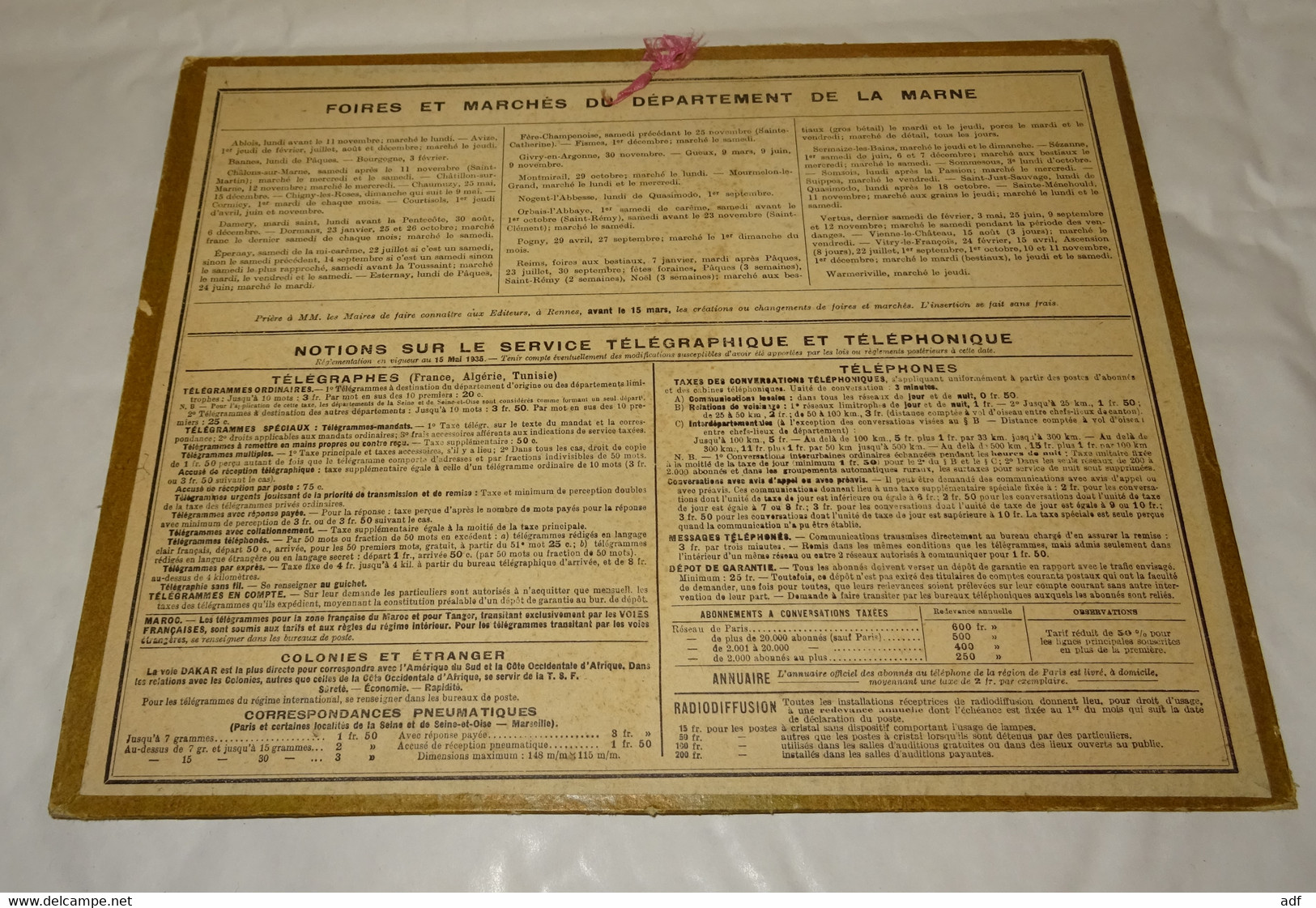 1936 ANNEE BISSEXTILE CALENDRIER ALMANACH DES PTT, TERRASSE A ST PAUL SUR VENCE ( ALPES MARITIMES ), OBERTHUR - Grand Format : 1921-40