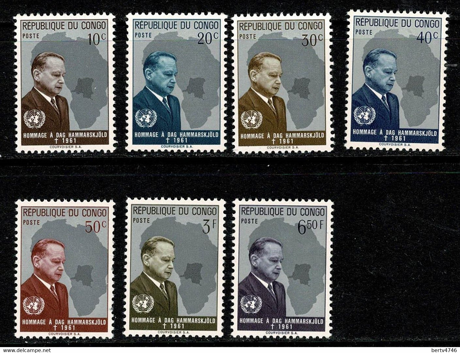 Rep. Congo. 1962 COB/OBP 454/60**, MNH - Unused Stamps