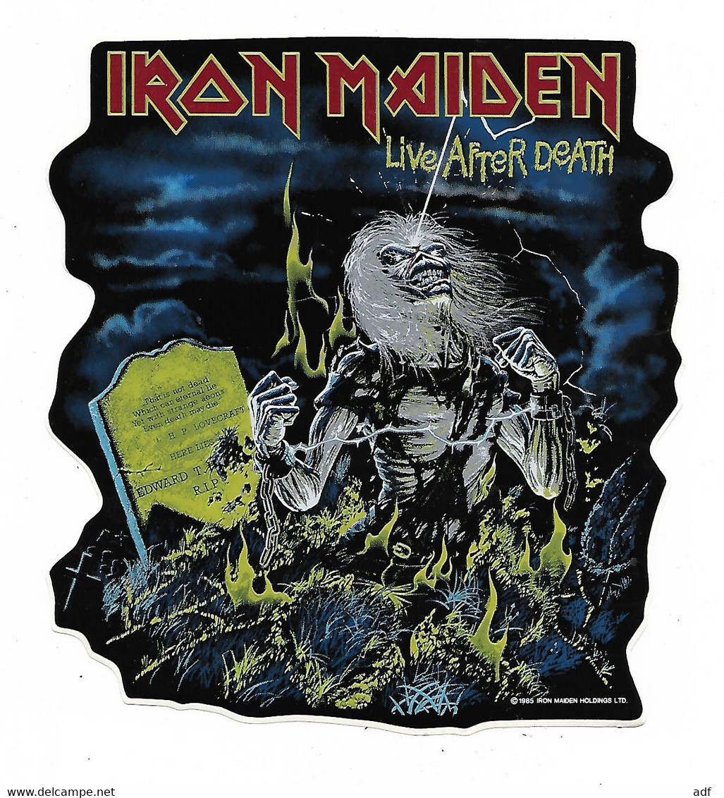 N°2 AUTOCOLLANT IRON MAIDEN, LIVE AFTER DEATH, GROUPE HEAVY METAL - Objets Dérivés