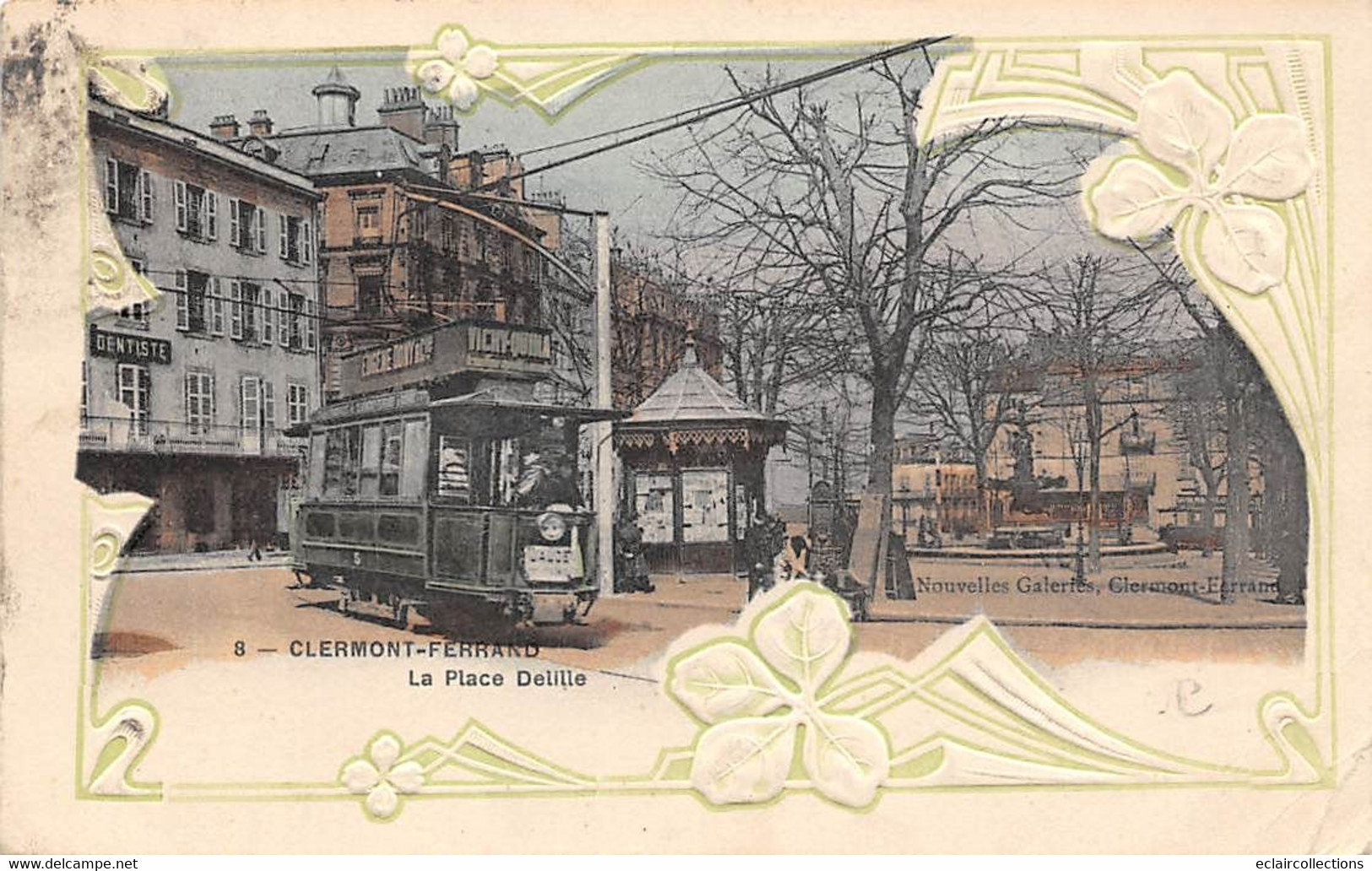 Clermont-Ferrand        63      Le Tramway  Place Delille   - Entourage Gaufré -     (voir Scan) - Clermont Ferrand
