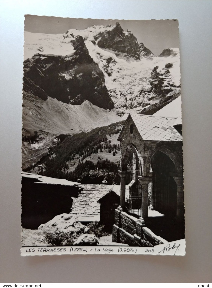 lot de 7 cartes photo noir et blanc photographe Roby La Meije, Le Chazelet, L'alpe D'huez, Ventelon, Venosc, L'aLpage