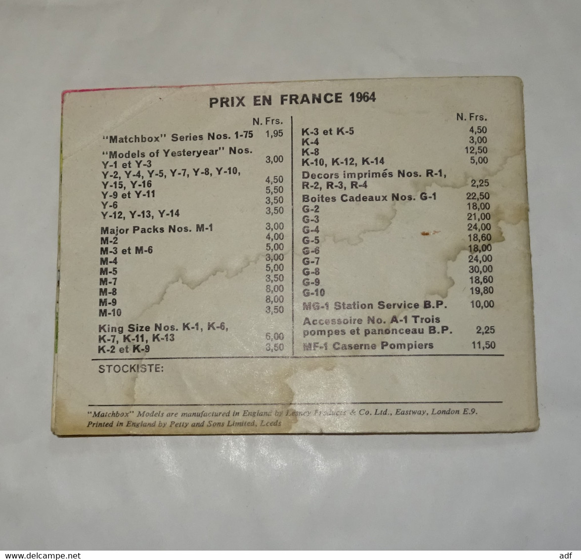 ANCIEN LIVRET CATALOGUE DU COLLECTIONNEUR MATCHBOX, 1964, JOUETS, VEHICULES, VOITURES