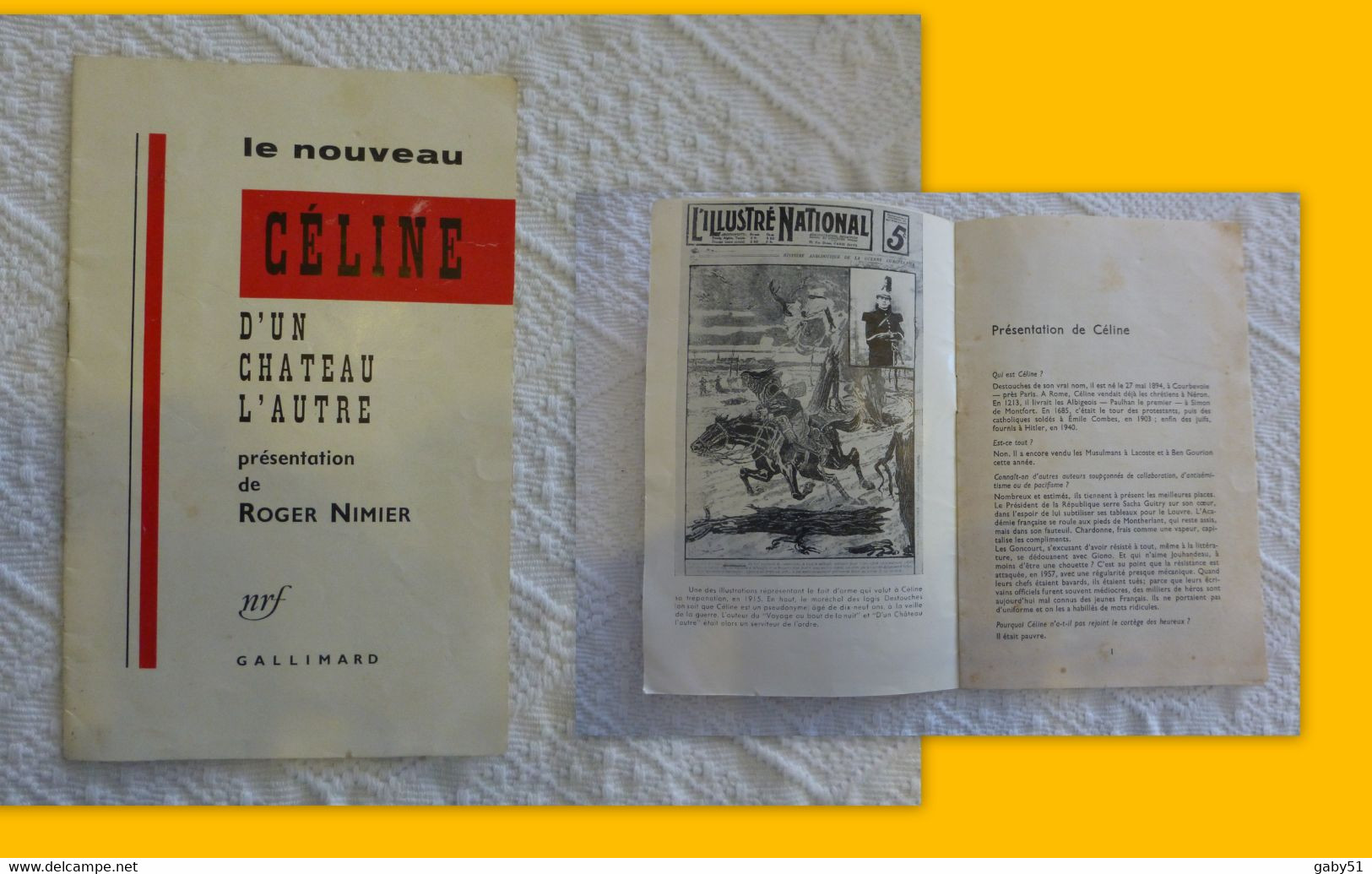 Céline, D'un Château à L'autre, Brochure De Présentation Gallimard ; VP11 - 1901-1940