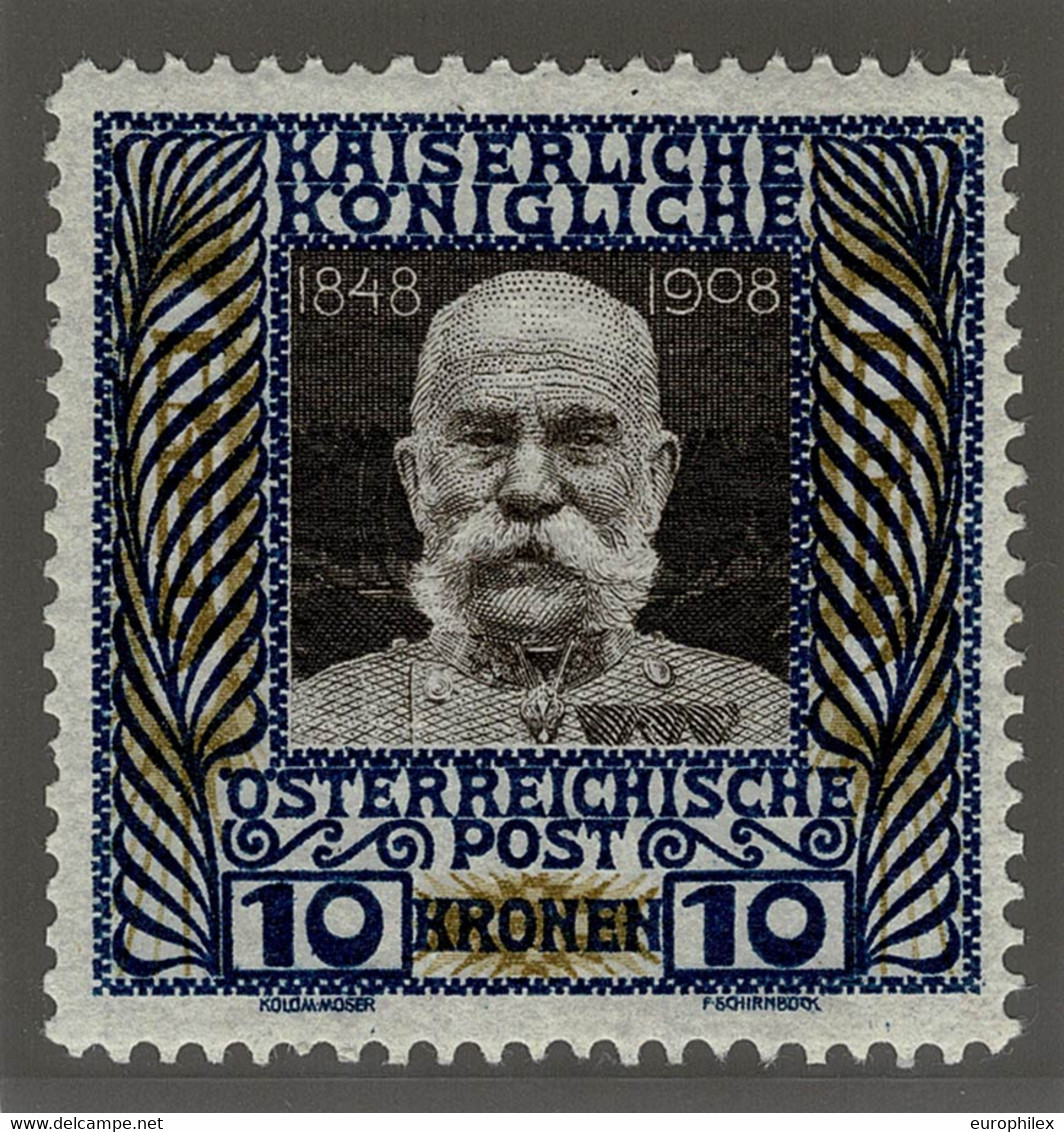 Österreich 156 */** 10 Kr. Regierungsjubiläum Kaiser Franz Joseph I. = Autriche Yvert 117 Neuf = Austria Scott #127 Mint - Neufs