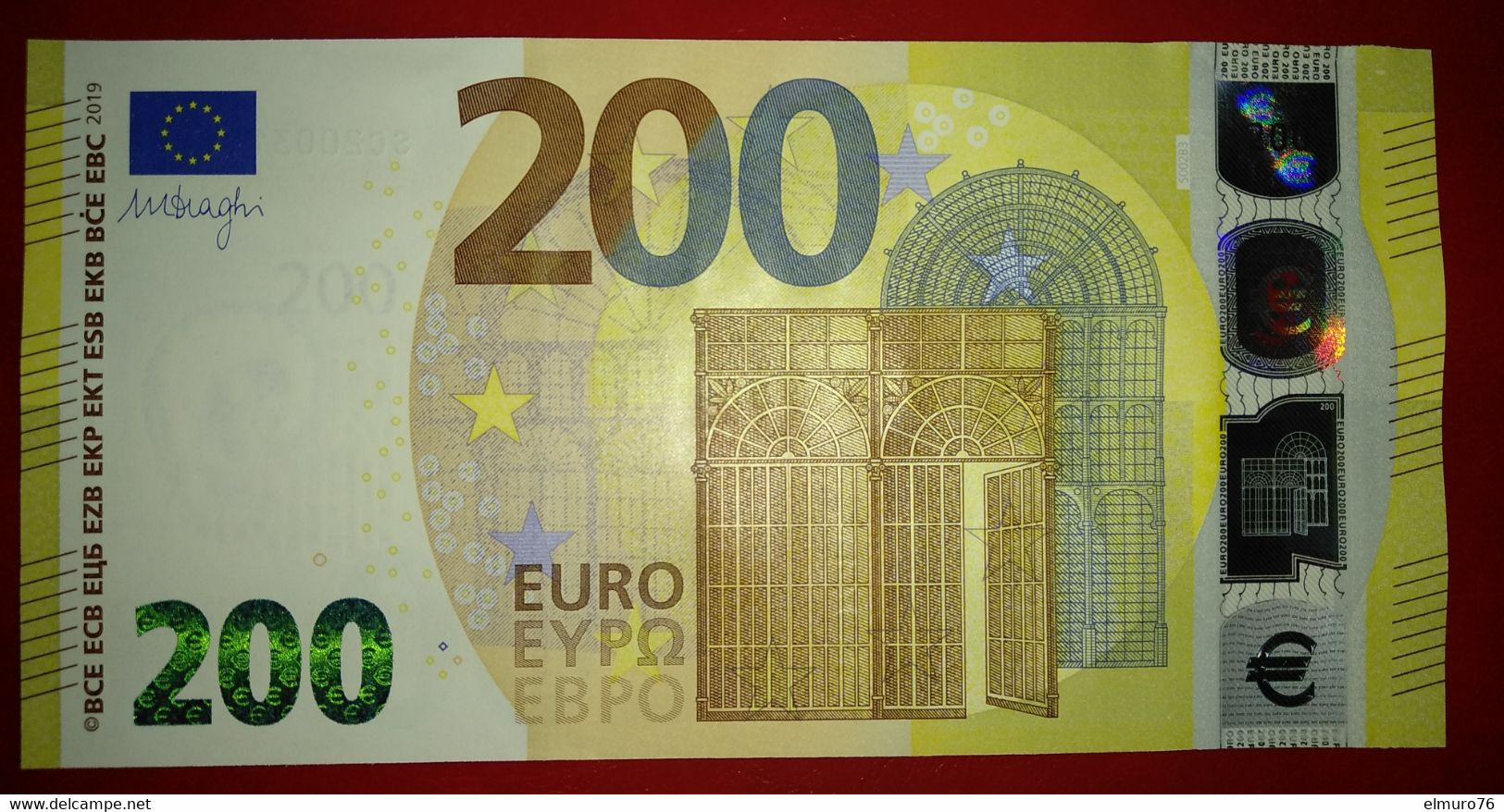 200 EURO S002B3 Italy Serie SC Ch00 Draghi Perfect UNC - 200 Euro