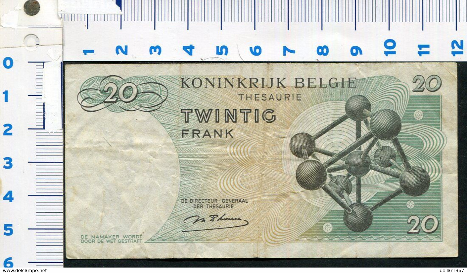 België Belgique Belgium 15 06 1964 -  20 Francs Atomium Baudouin.  3 C 7081153 - 20 Francos