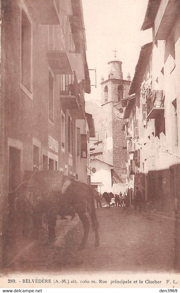 BELVEDERE - Rue Principale Et Le Clocher - Bar Des Amis - Belvédère