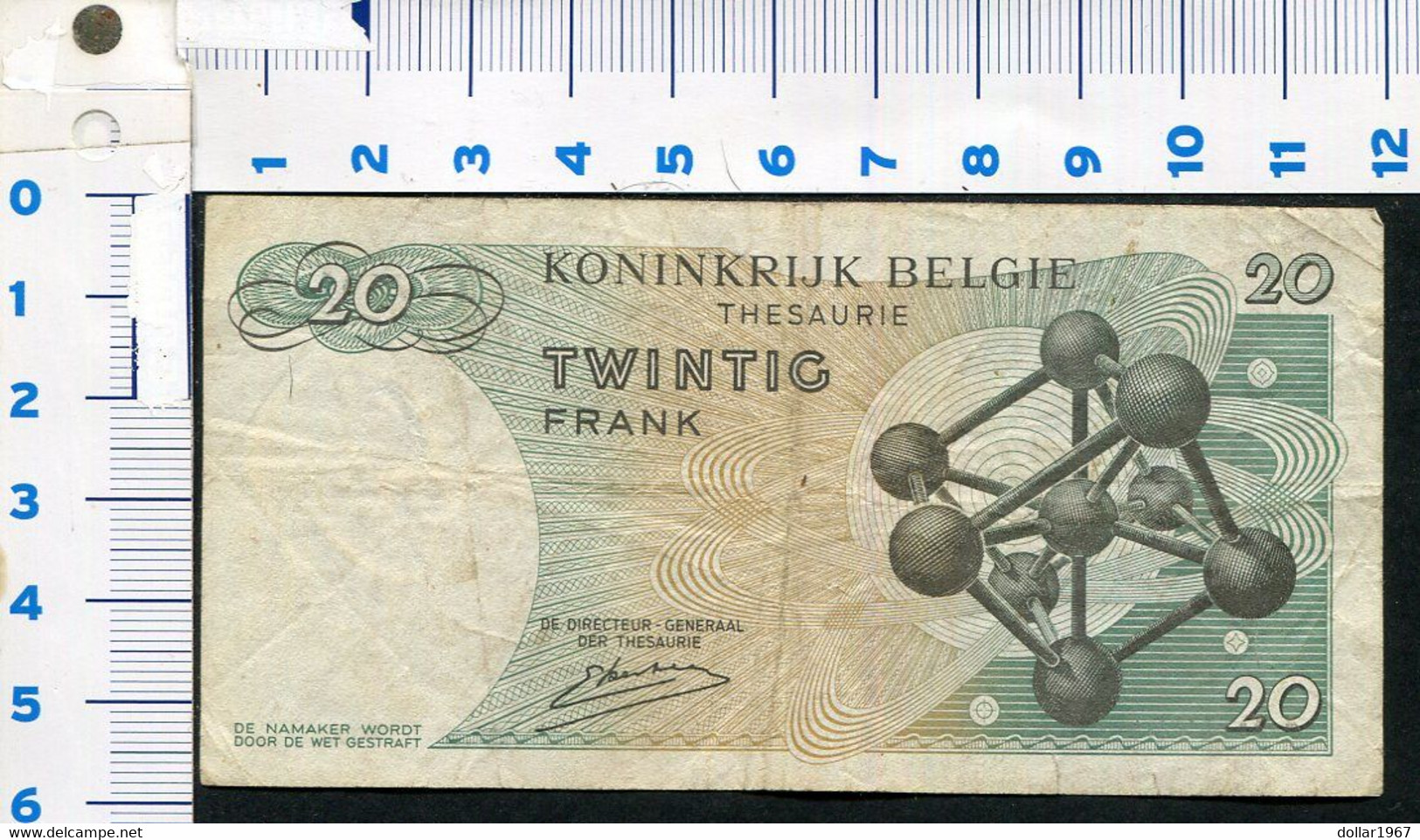 België Belgique Belgium 15 06 1964 -  20 Francs Atomium Baudouin.  4 D 4759147 - 20 Francs