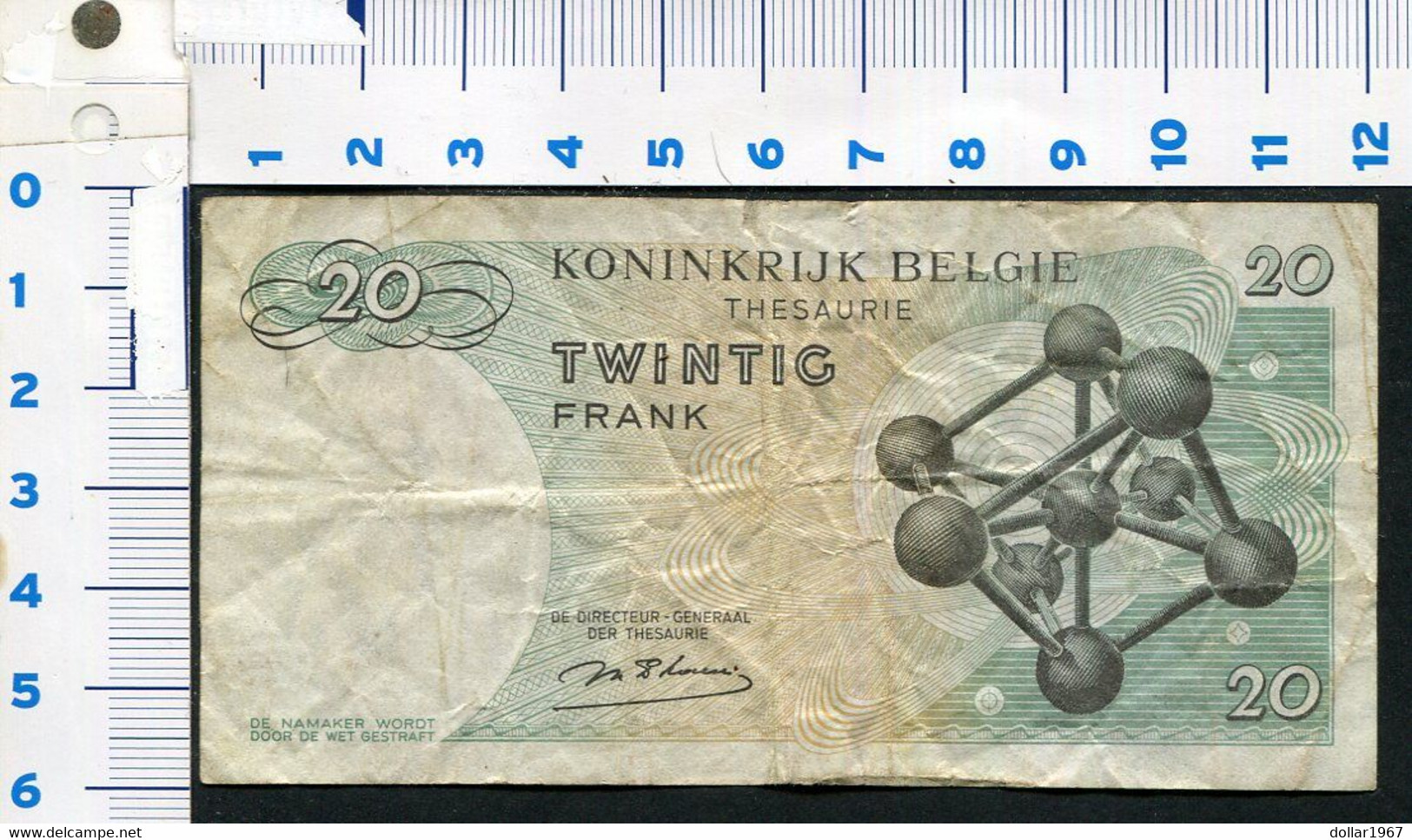 België Belgique Belgium 15 06 1964 -  20 Francs Atomium Baudouin.  3 E 7256501 - 20 Francs